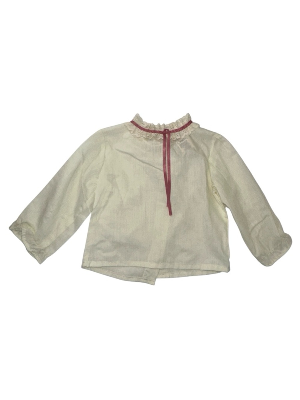 Vintage Carters Baby Blouse Size 12 Months Made in USA Lace Collar Top